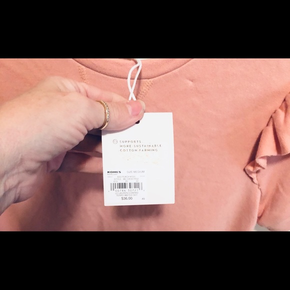 Nwt Lauren Conrad Sweatshirt Shorts Set Scalloped Floral Design Ruffles M - Picture 8 of 9